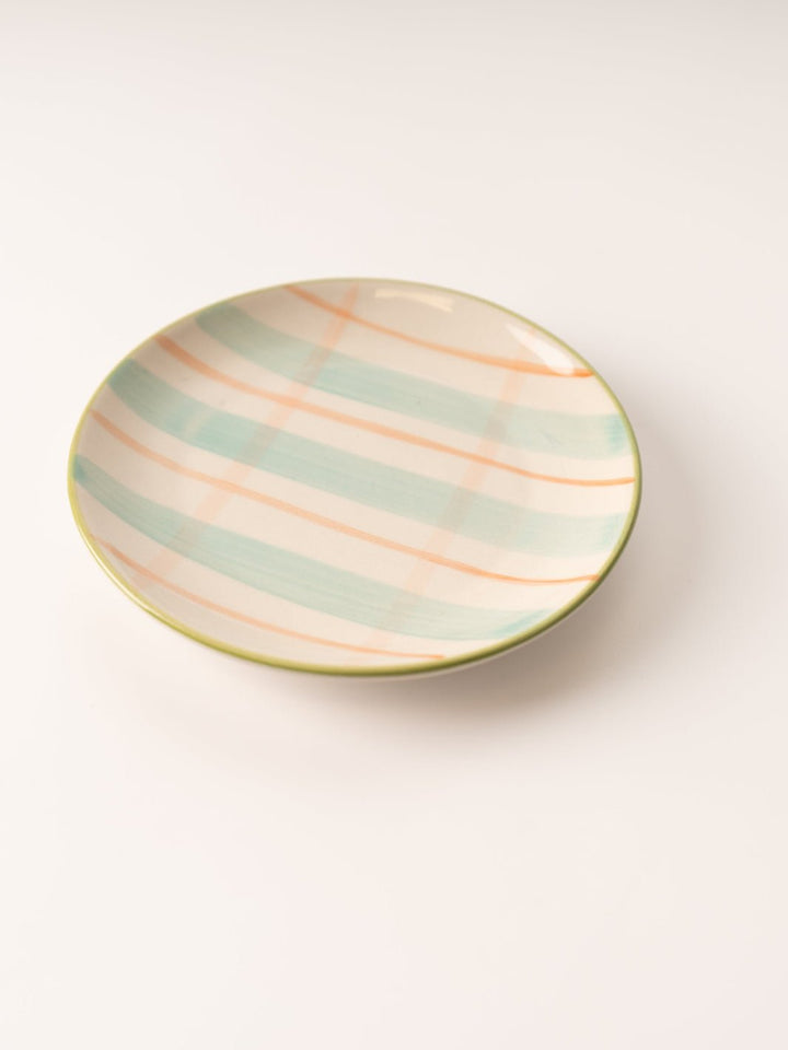 Teal Stripe Small Plate - Heyday