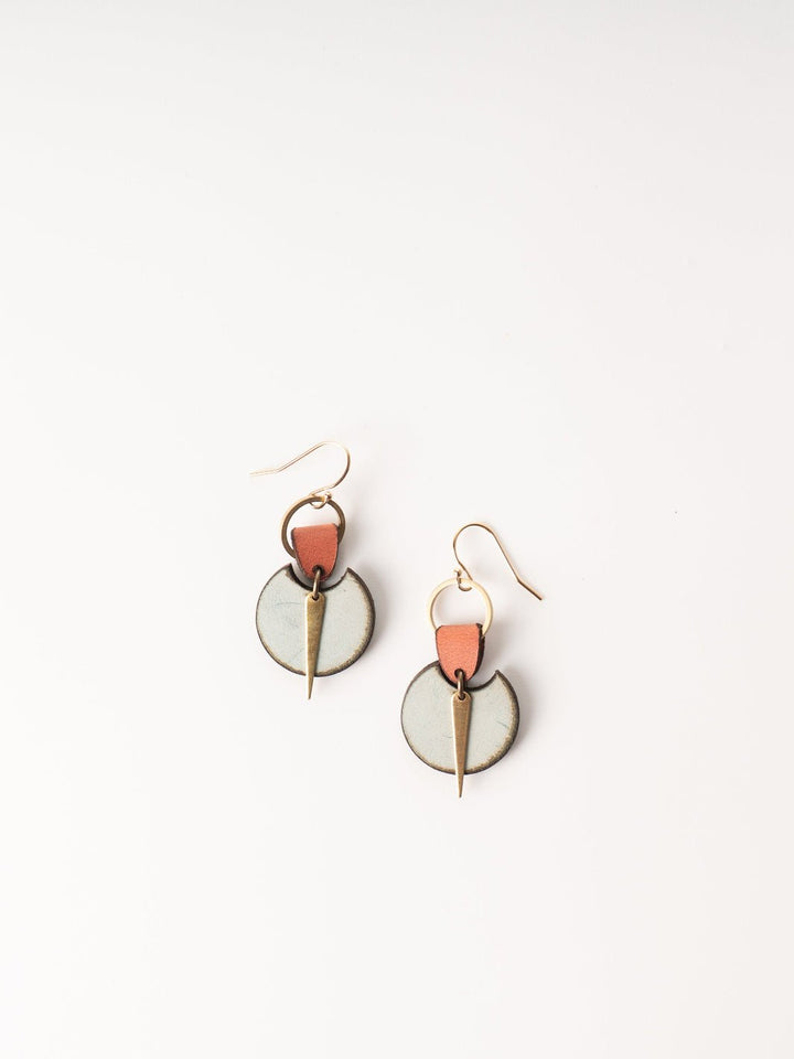 Terracotta and Turquoise Leather Earrings - Heyday