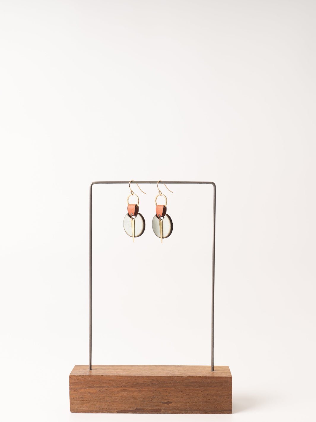 Terracotta and Turquoise Leather Earrings - Heyday