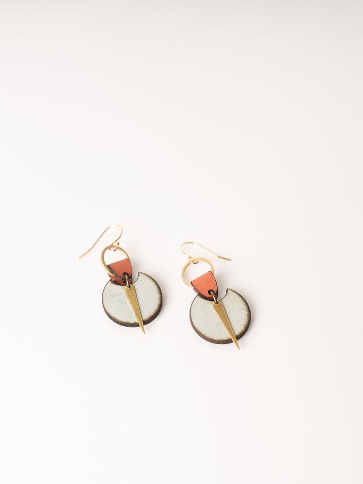 Terracotta and Turquoise Leather Earrings - Heyday
