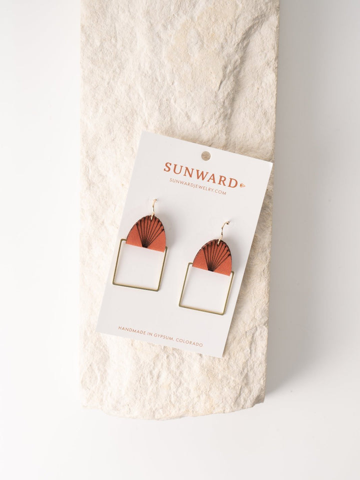 Terracotta Boho Square Small Earrings - Heyday