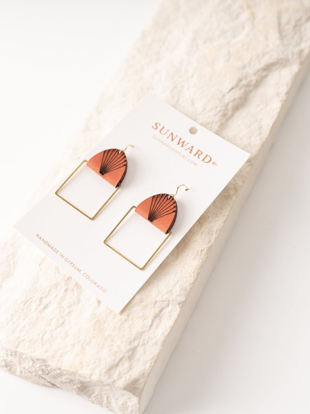 Terracotta Boho Square Small Earrings - Heyday