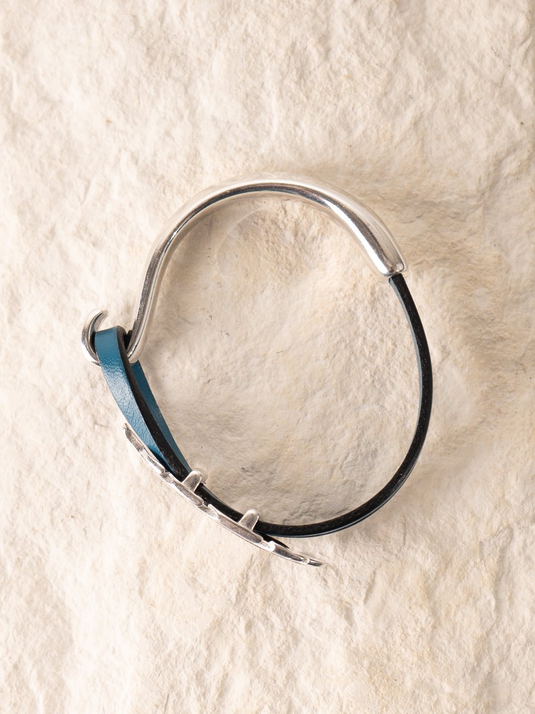 Turquoise Leather Feather Cuff Bracelet - Heyday