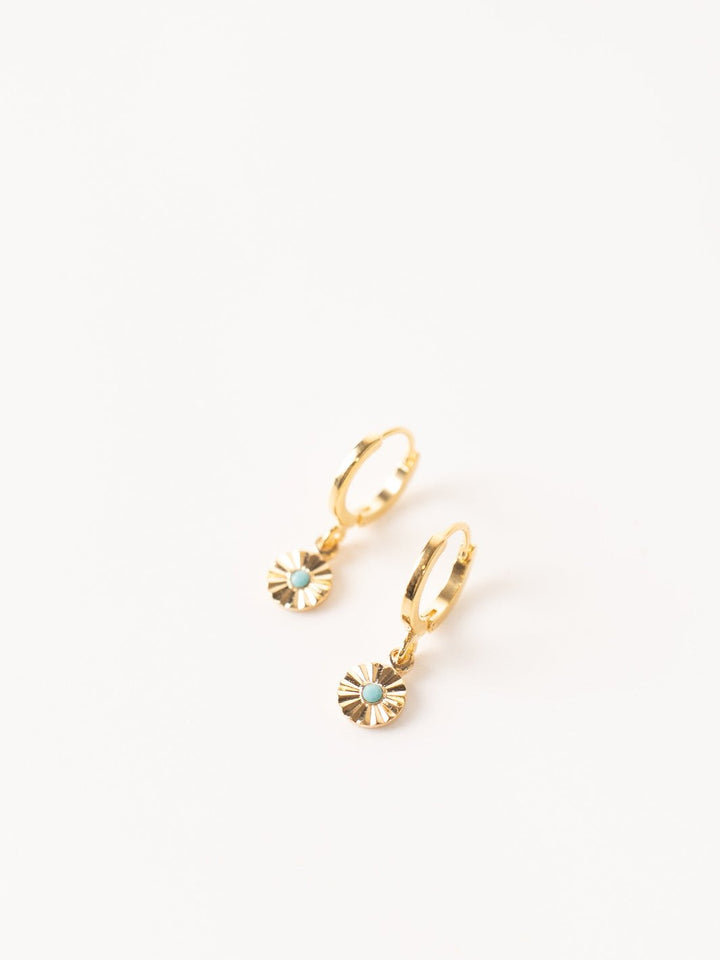 Turquoise Wink Huggie Earrings - Heyday