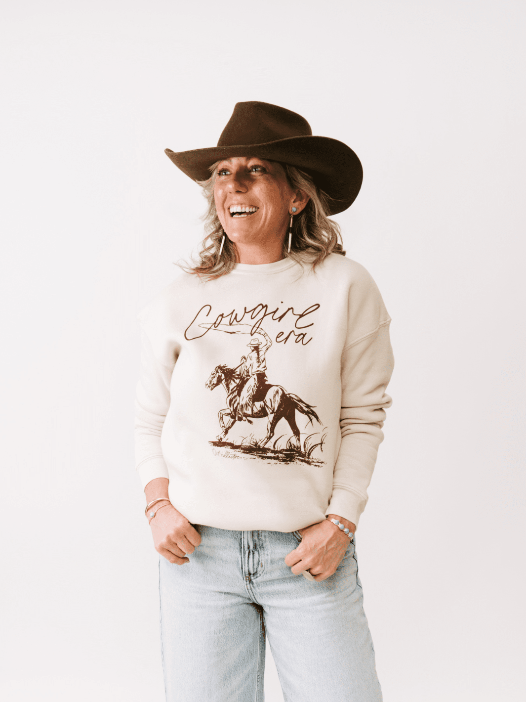 Vintage White Cowgirl Era Sweatshirt - Heyday