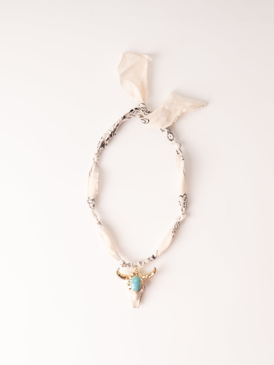White Sundown Skull Bandana Necklace - Heyday