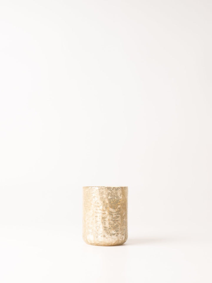 Winter White Crackled Glass Candle - Heyday