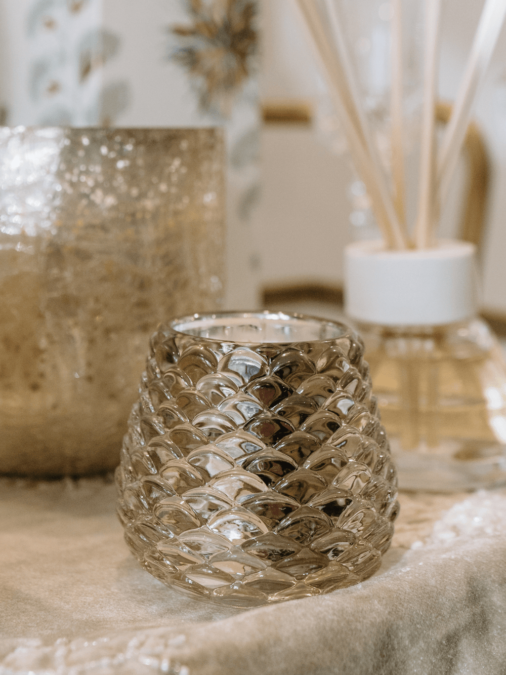 Winter White Pinecone Votive - Heyday