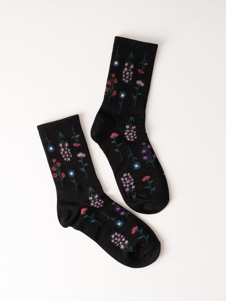 Women's Black Botanical Garden Socks - Heyday