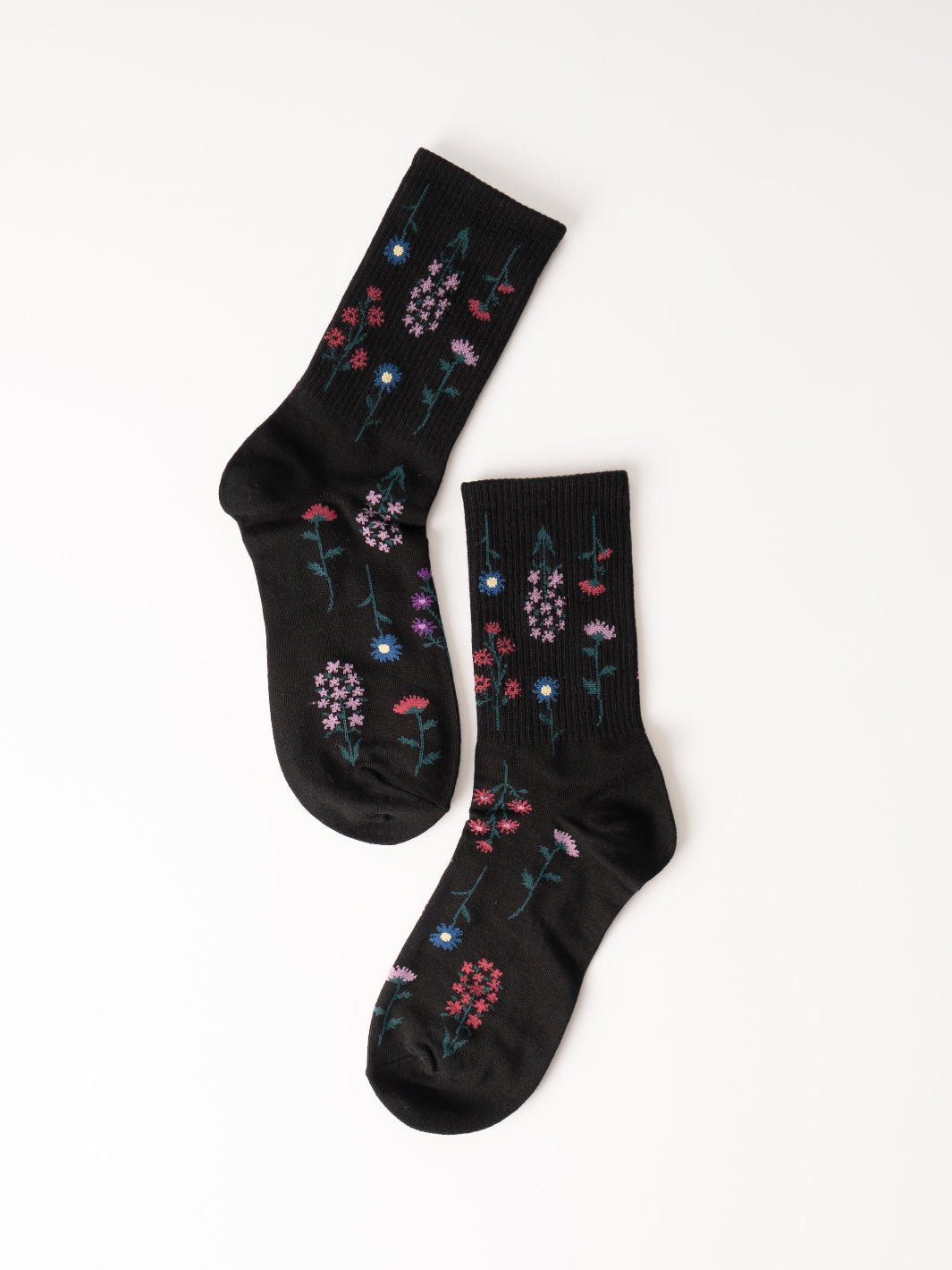 Women's Black Botanical Garden Socks - Heyday