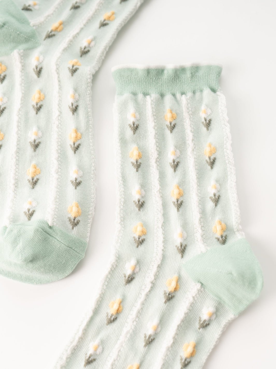 Women's Mint Floral Socks - Heyday