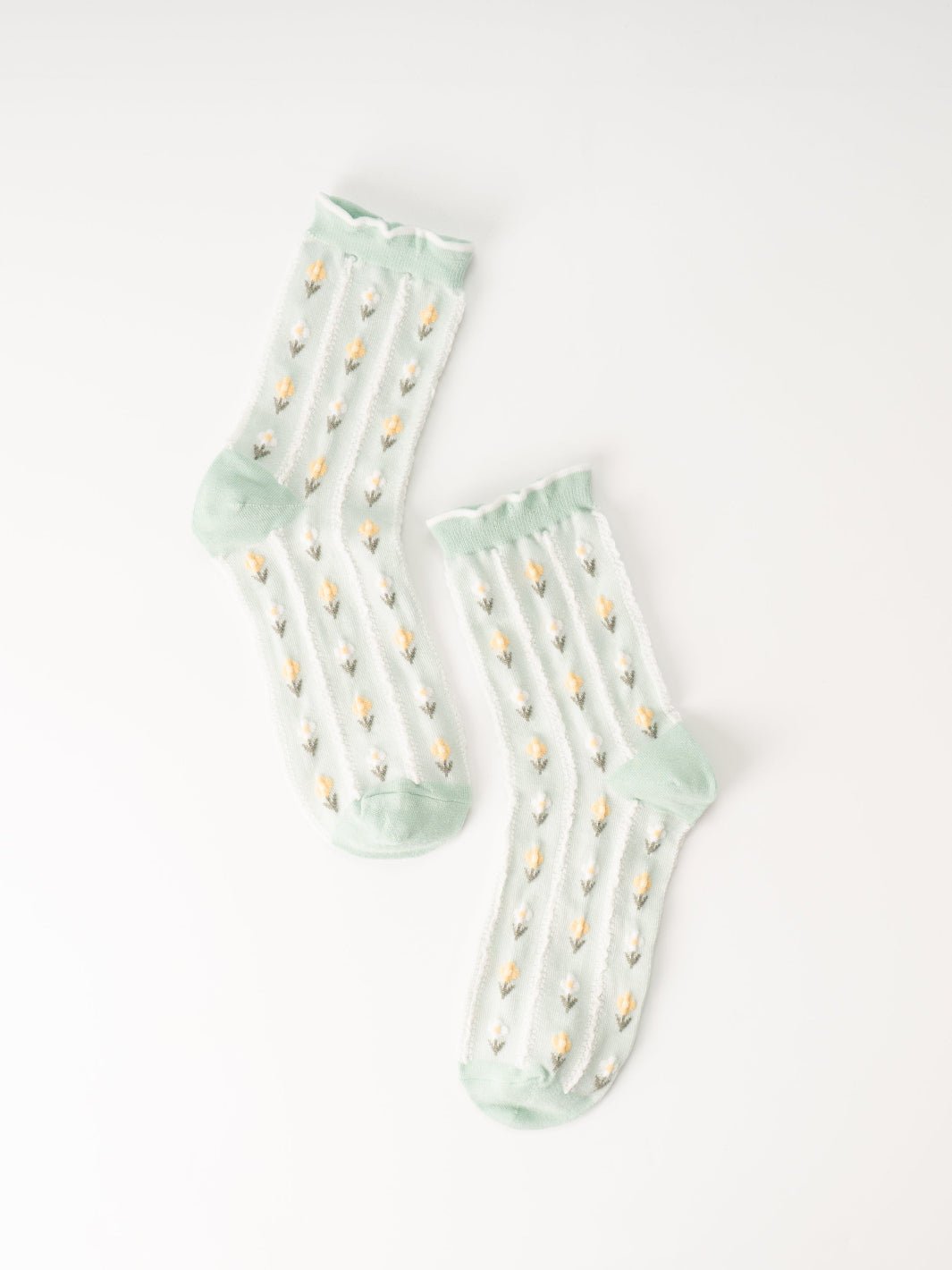 Women's Mint Floral Socks - Heyday