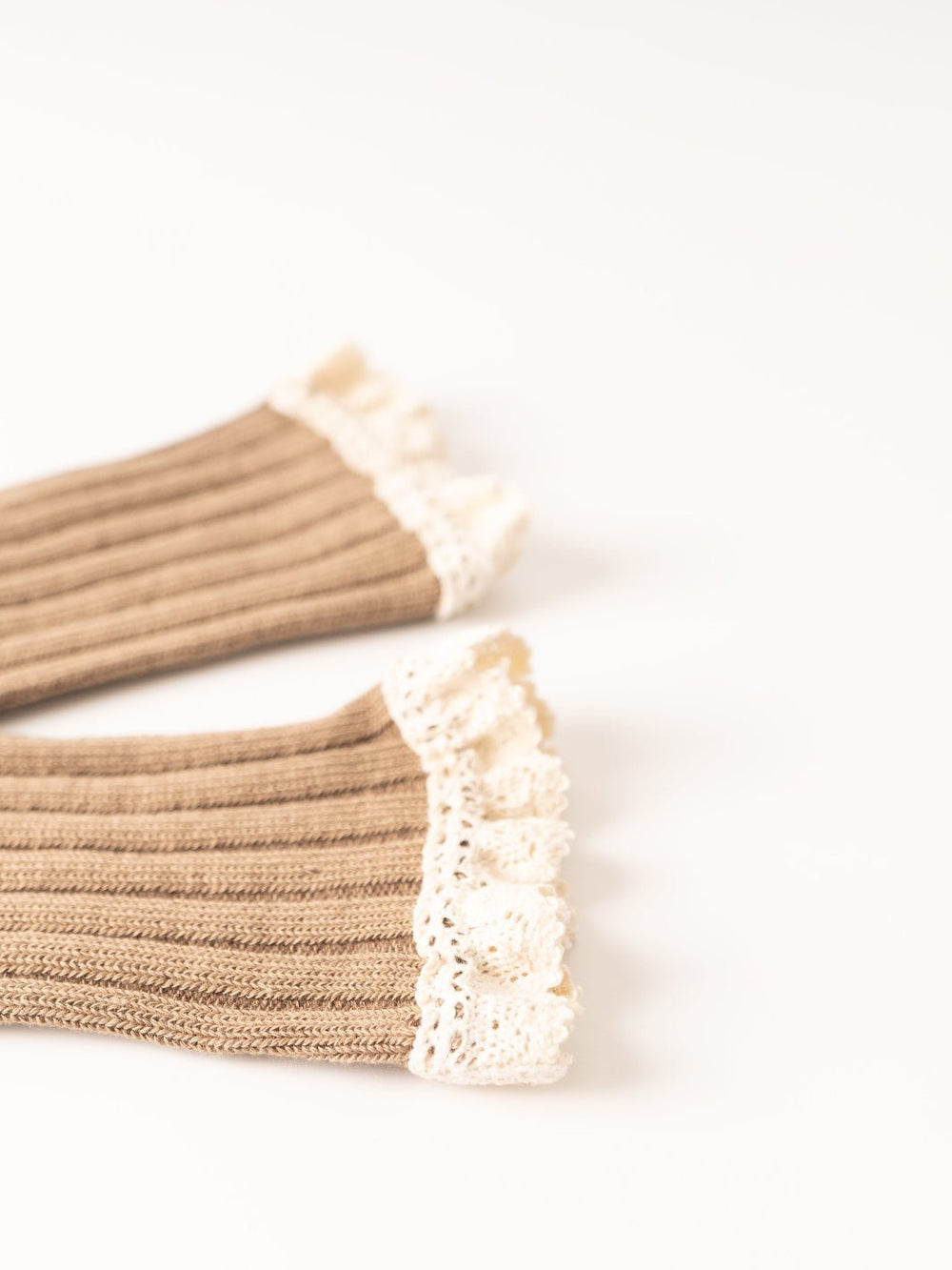 Women's Mocha Crochet Trim Socks - Heyday