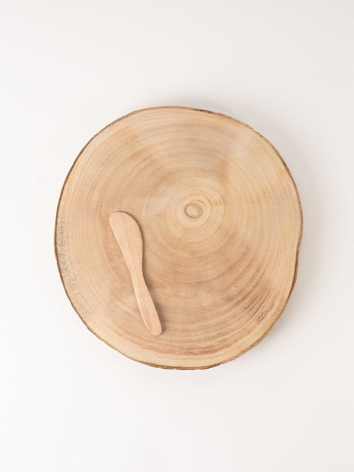 Wood Round Slice with Cheese Spreader - Heyday