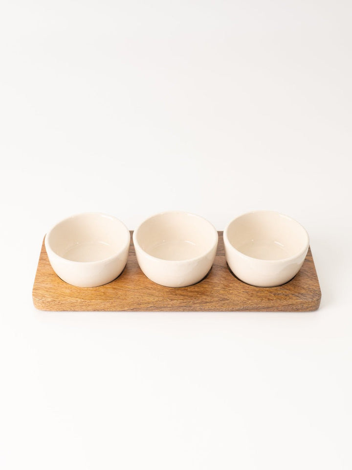 Wood Tray with Bowls - Heyday