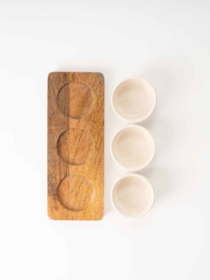 Wood Tray with Bowls - Heyday