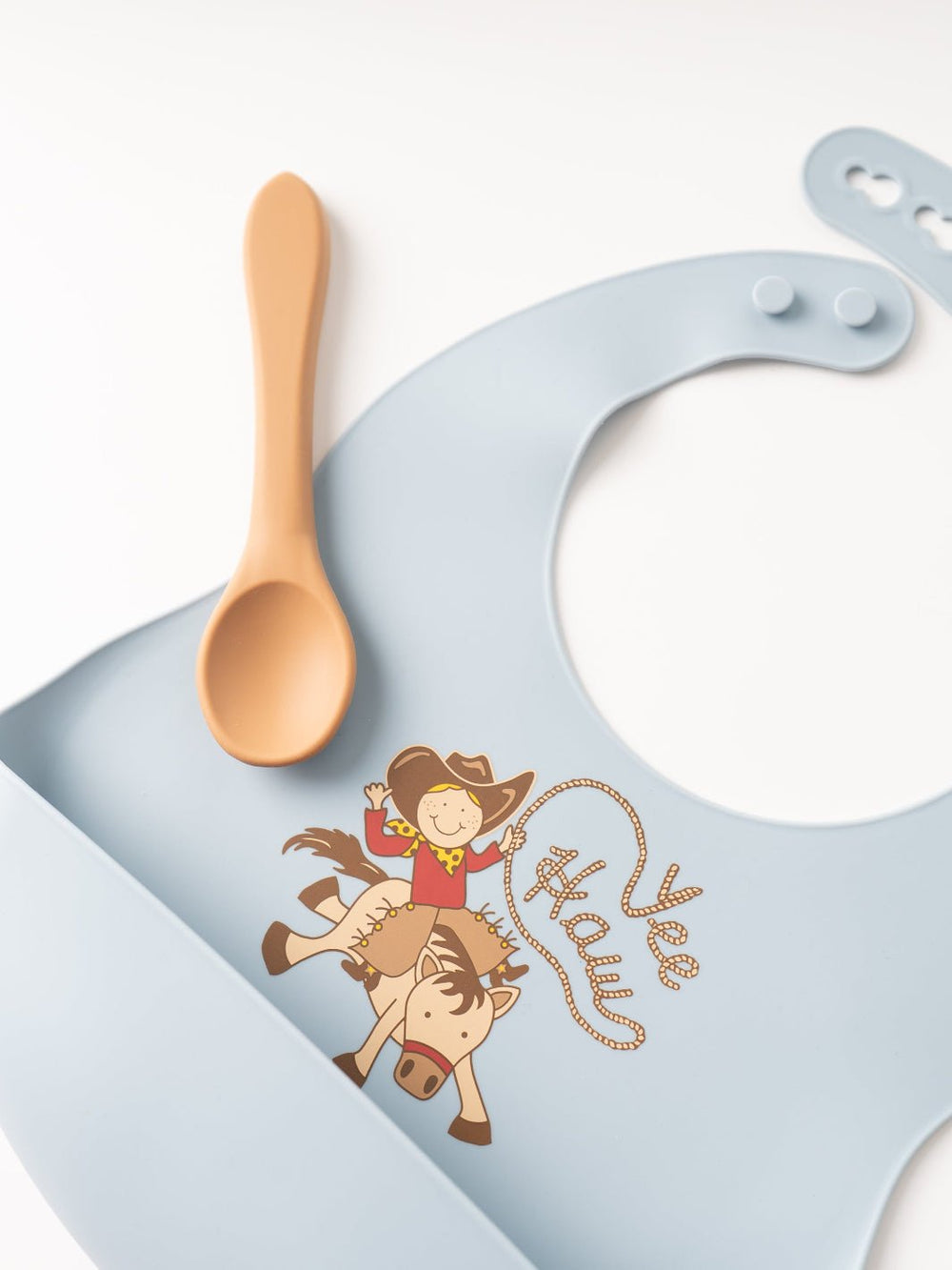 Yee Haw Cowboy Silicone Bib and Spoon Set - Heyday
