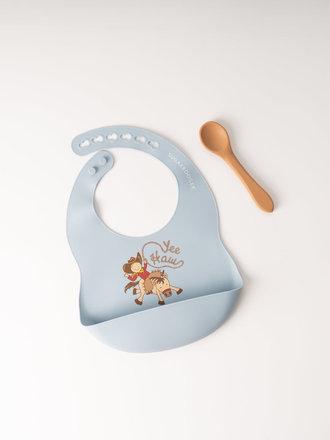 Yee Haw Cowboy Silicone Bib and Spoon Set - Heyday