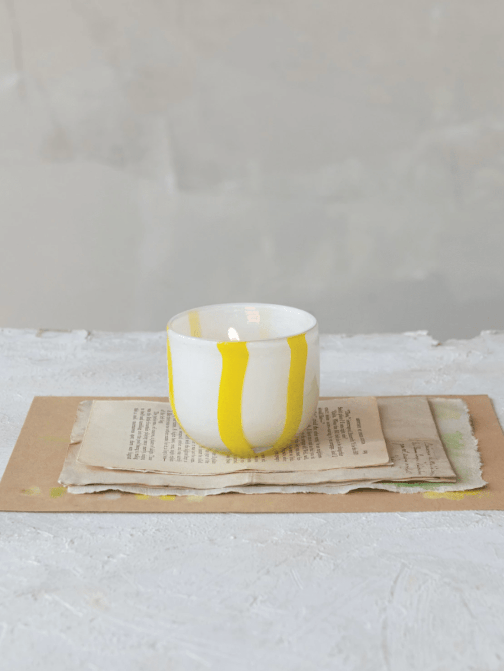 Yellow Stripe Glass Tealight - Heyday