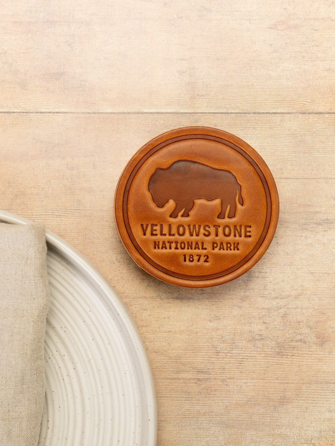 Yellowstone National Park Leather Coaster - Heyday