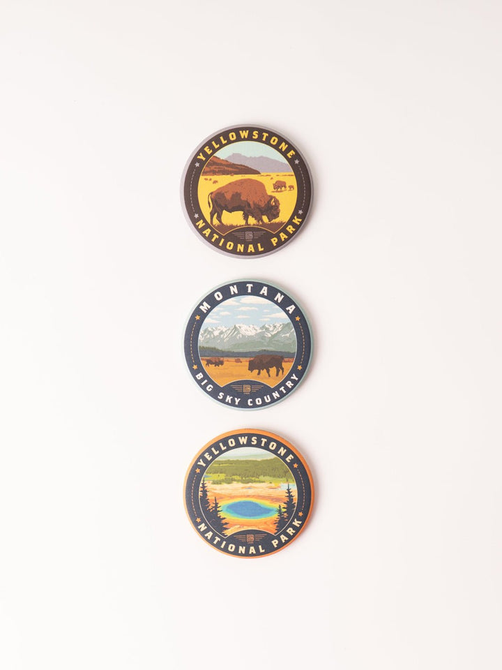 Yellowstone National Park Prismatic Spring Circle Magnet - Heyday