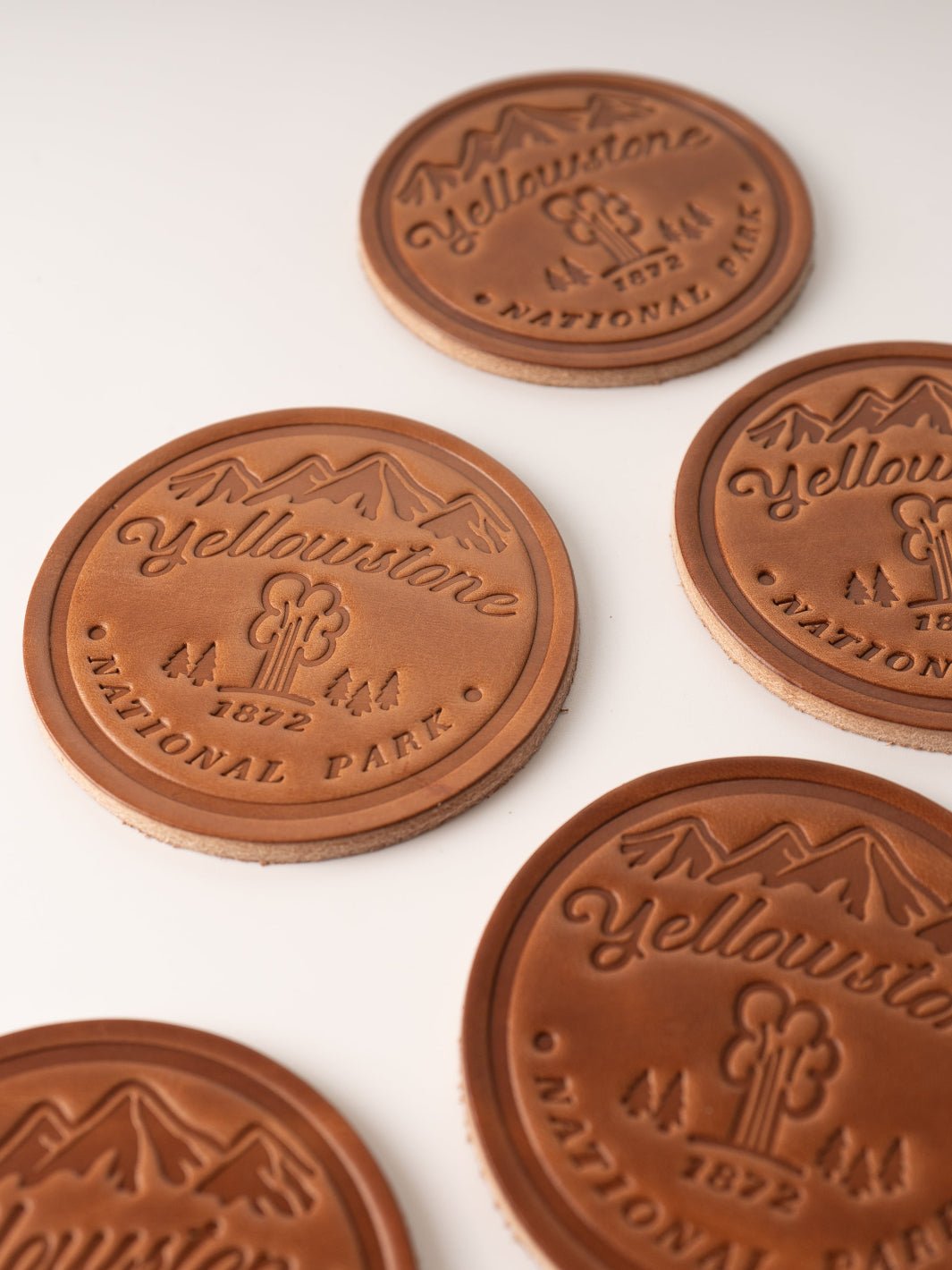 Yellowstone Old Faithful Leather Coaster - Heyday