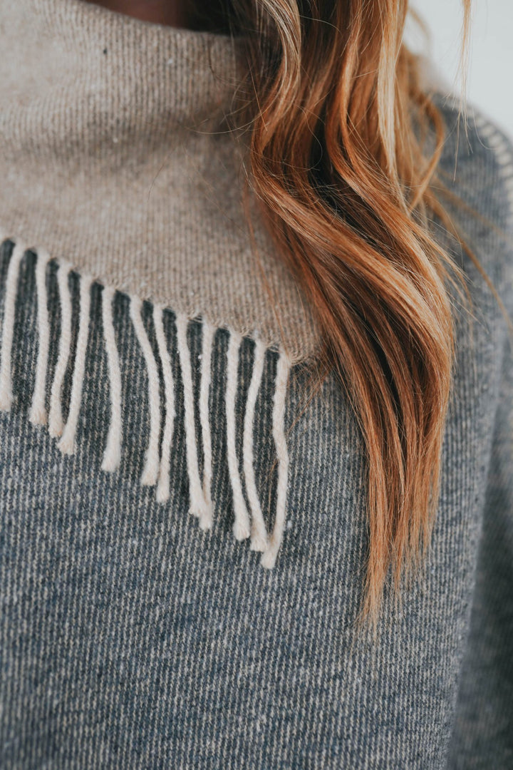 Black + Beige Emma Poncho - Heyday
