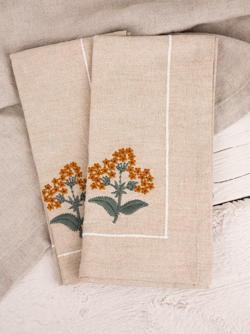 Floral Embroidered Napkin Set - Heyday