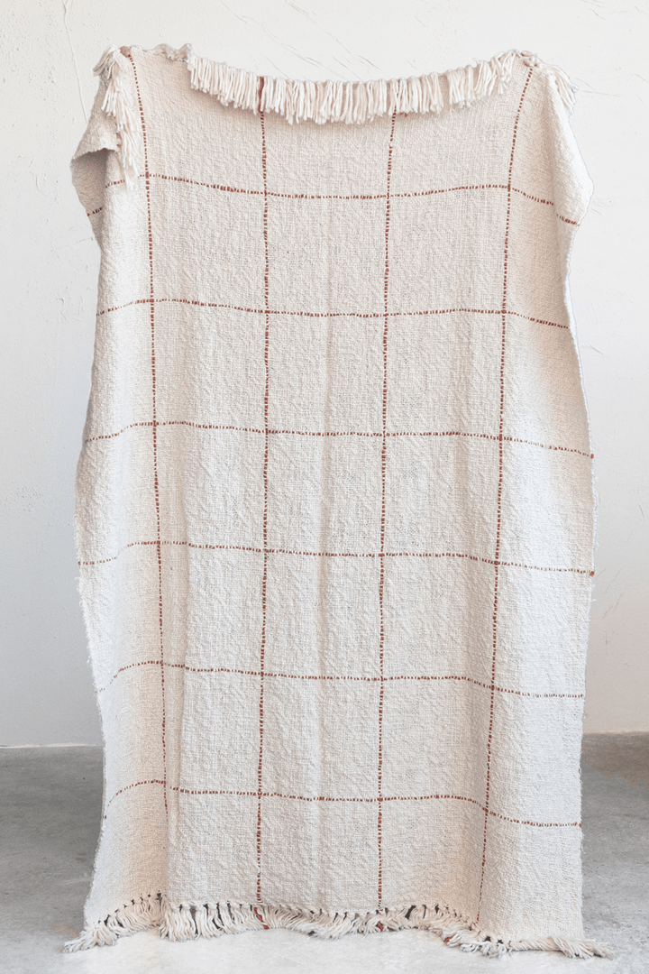 Grid Cotton Slub Throw - Heyday