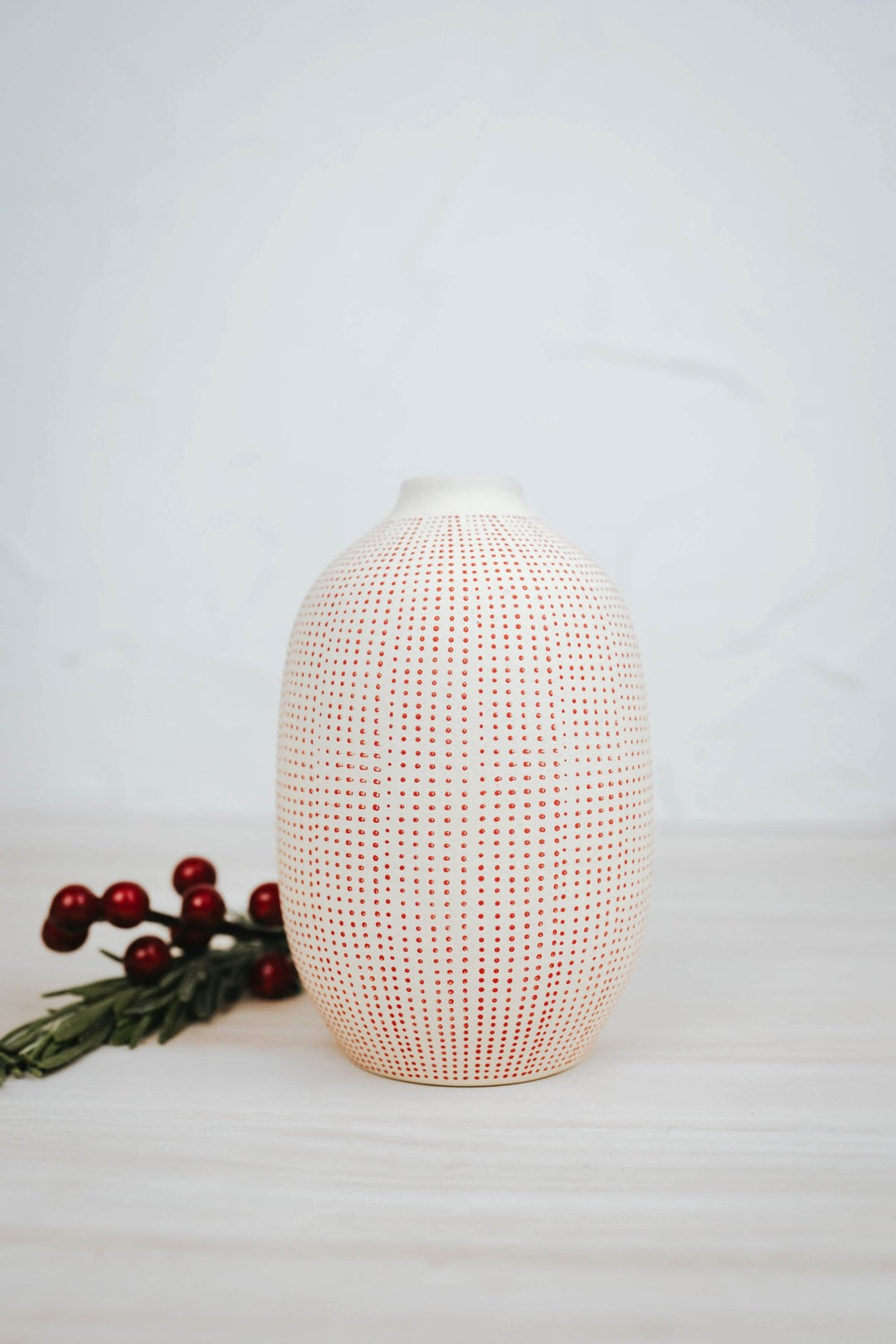 Medium Cream + Red Vase - Heyday