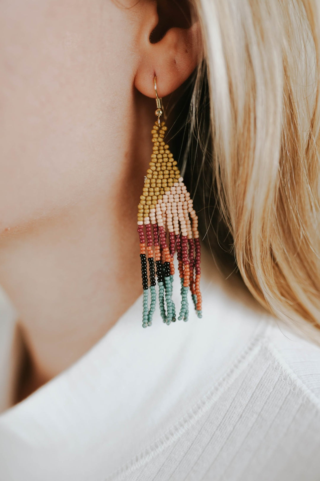 Muted Rainbow Fringe Earrings - Heyday