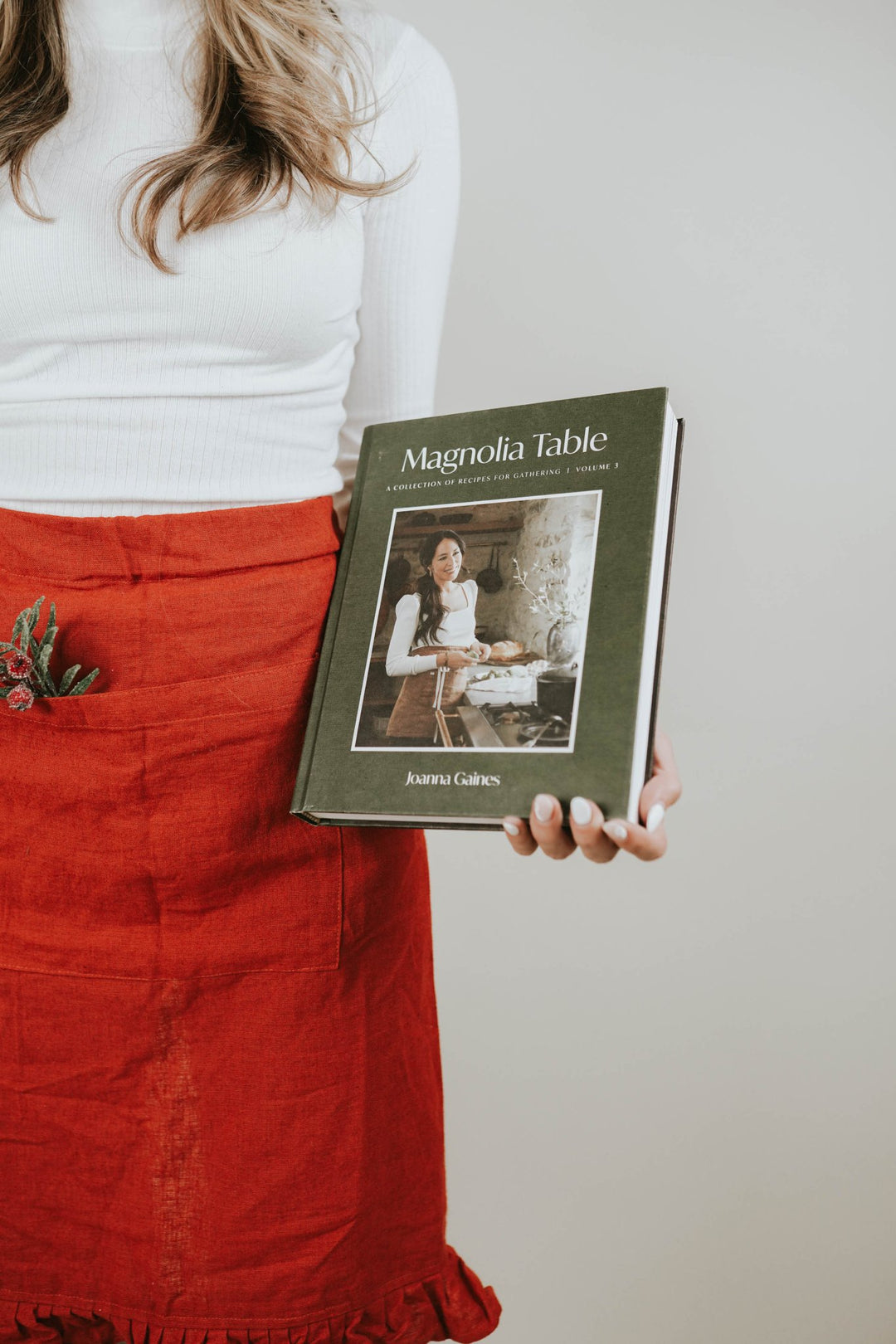 Red Linen Ruffle Apron - Heyday