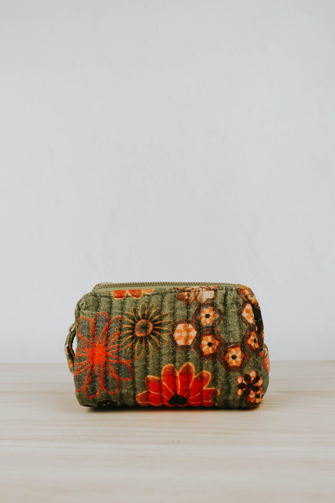 Sage Kaleidoscope Floral Small Cosmetic Bag - Heyday