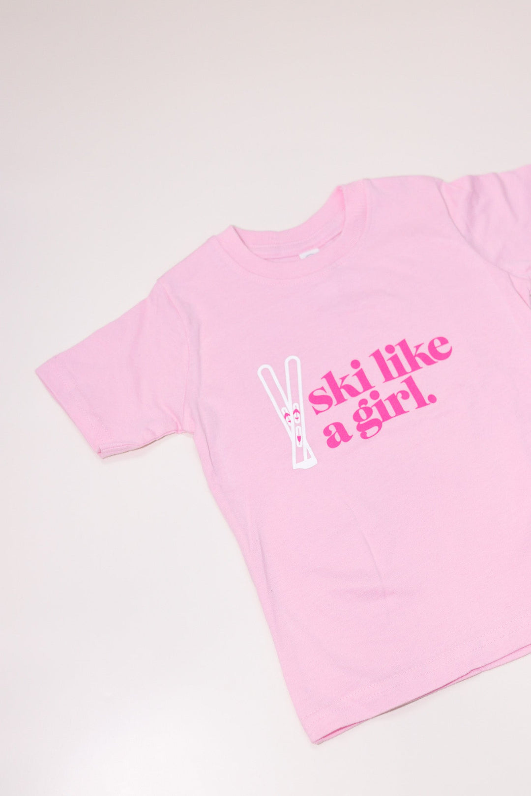Ski Like a Girl Pink Toddler Tee - Heyday