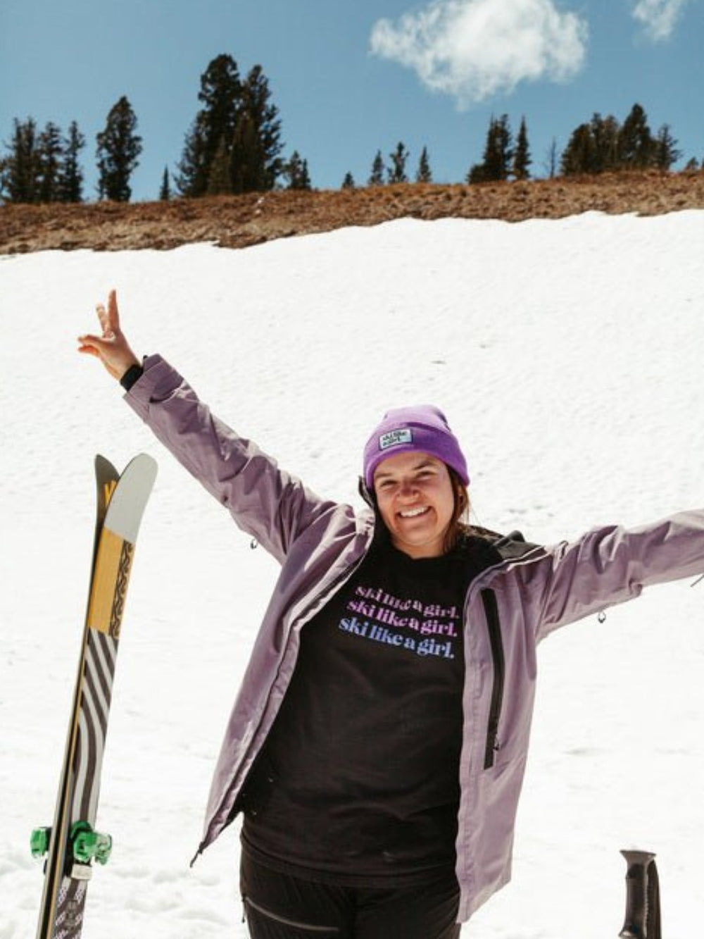 Ski Like a Girl Purple Ombre Tee - Heyday
