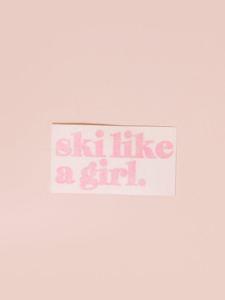 Ski Like A Girl Small Pink Sticker - Heyday
