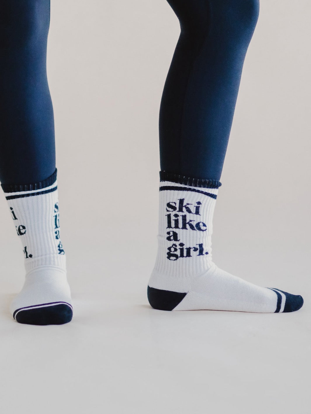 Ski Like a Girl White Socks - Heyday