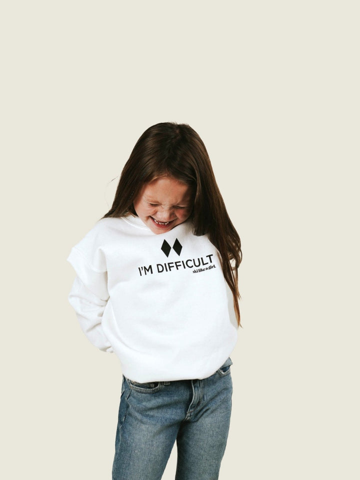 Ski Like a Girl Youth I'm Difficult Pullover - Heyday