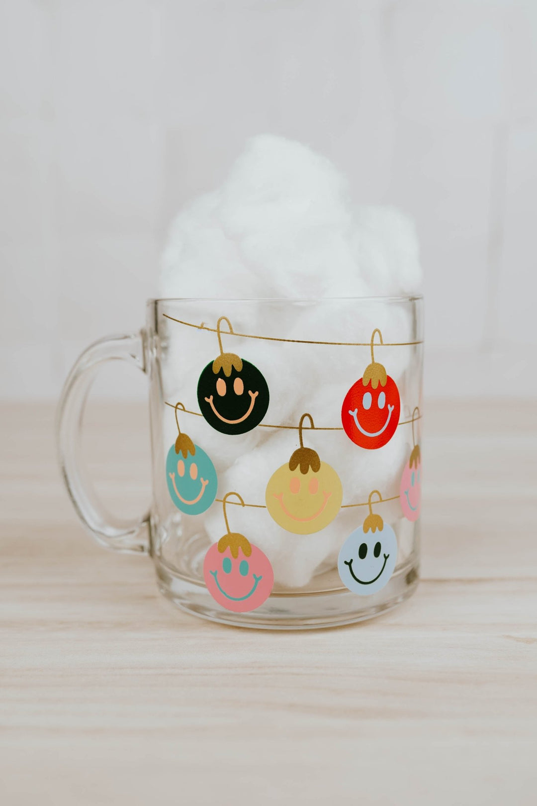 Smiley Ornament Glass Mug - Heyday