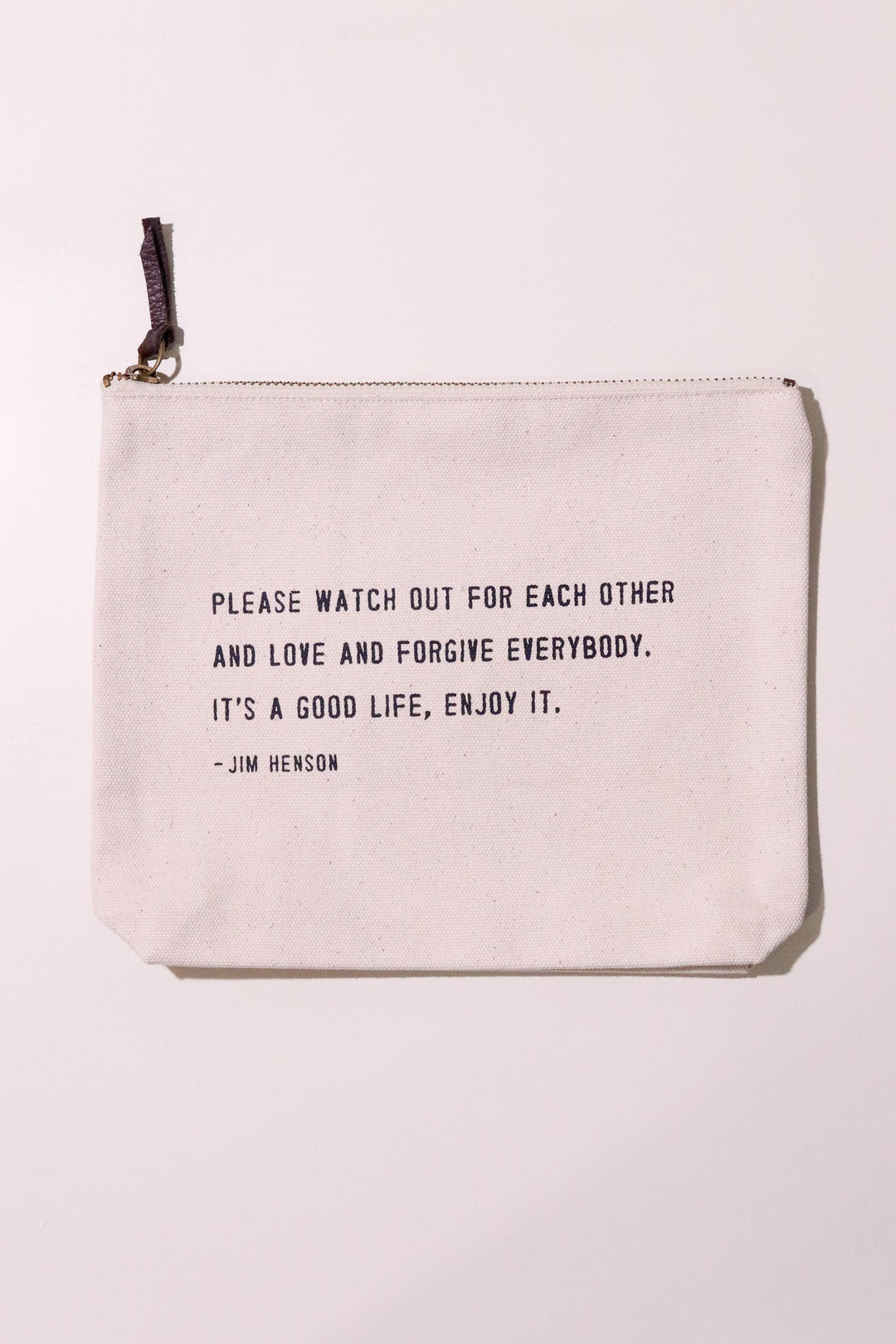 Watch Out for Each Other Zip Canvas Pouch - Heyday