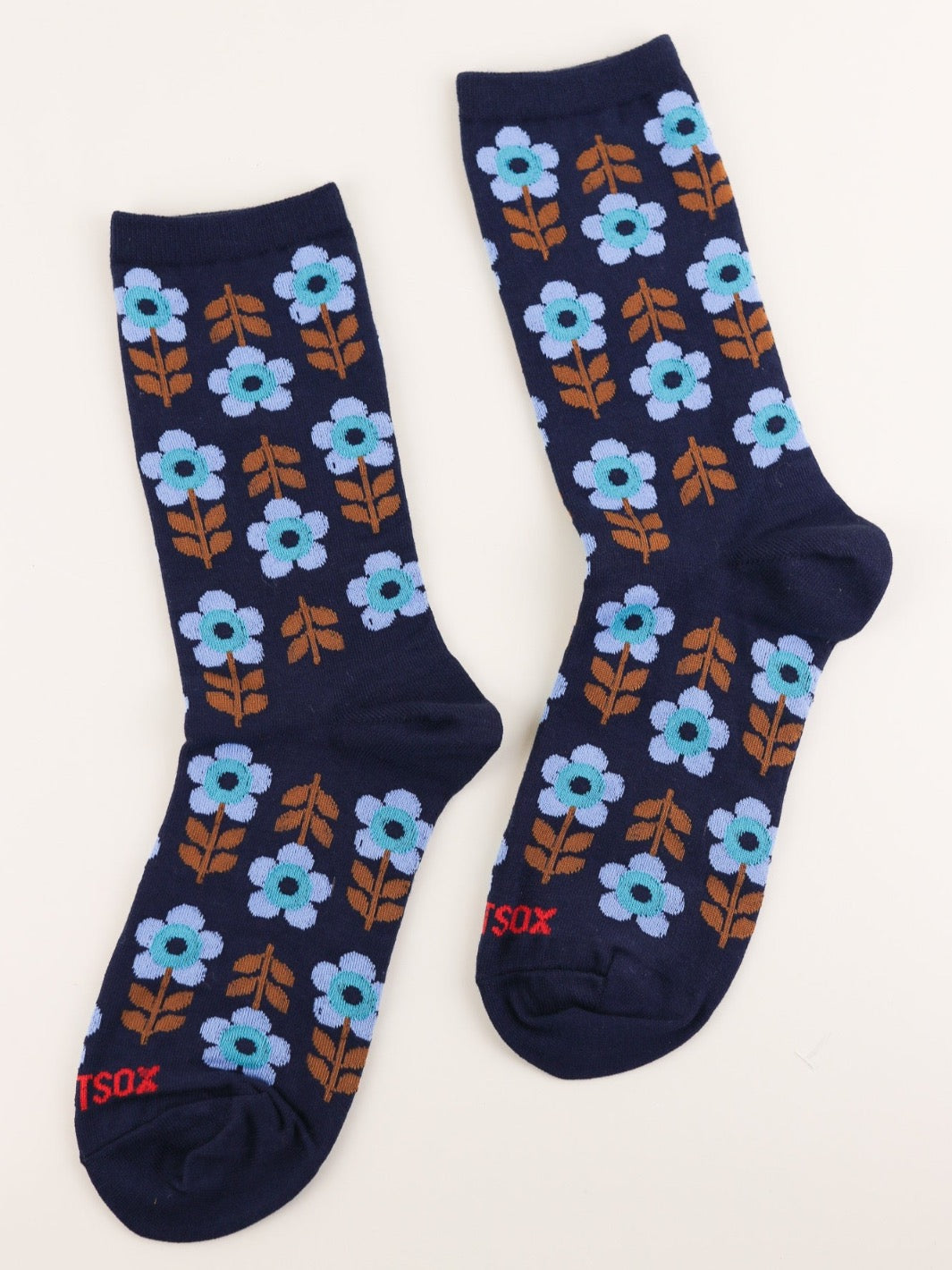 Women's Blue Floral Socks - Heyday